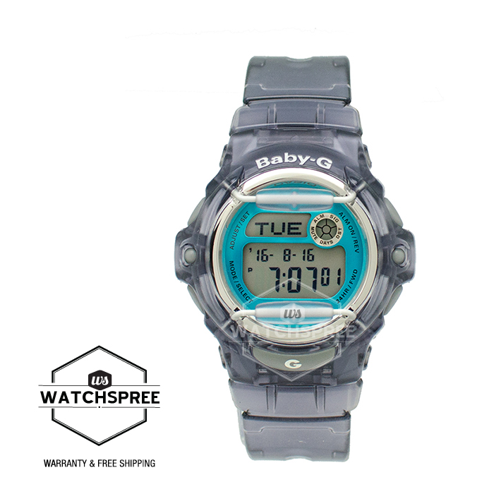 [Watchspree] Casio Baby-G 200-Meter Water Resistant Semi Transparent Grey Resin Band Watch BG169R-8B BG-169R-8B [Kids]