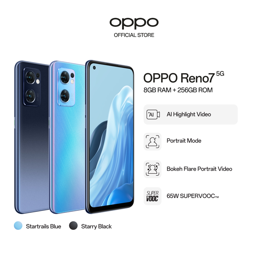 OPPO Reno7 5G/Bokeh Flare Portrait/65 SuperVOOC/8GB RAM +256GB ROM