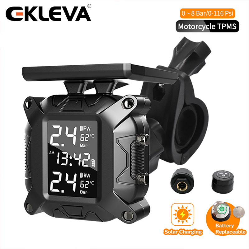 EKLEVA Motorcycle TPMS Moto Tire Pressure Monitoring System for Motorbike Motor Bike Scooter TMPS Tyre Sensor