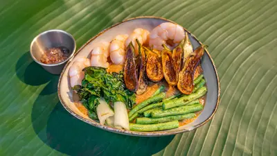 Kare-Kare with Tiger Prawns