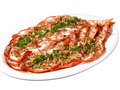Steamed Prawns With Garlic